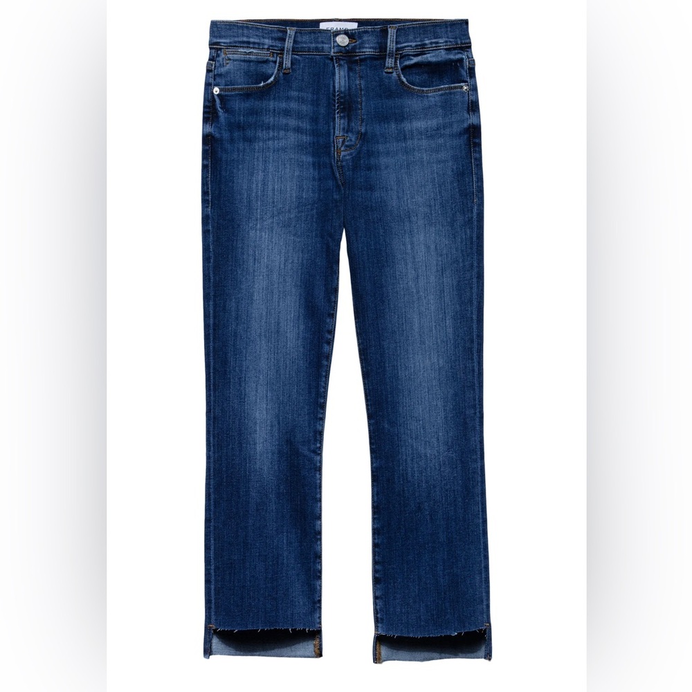 Frame Denim Le High Straight Stagger Raw Hem Jeans in Orlena Sz 26